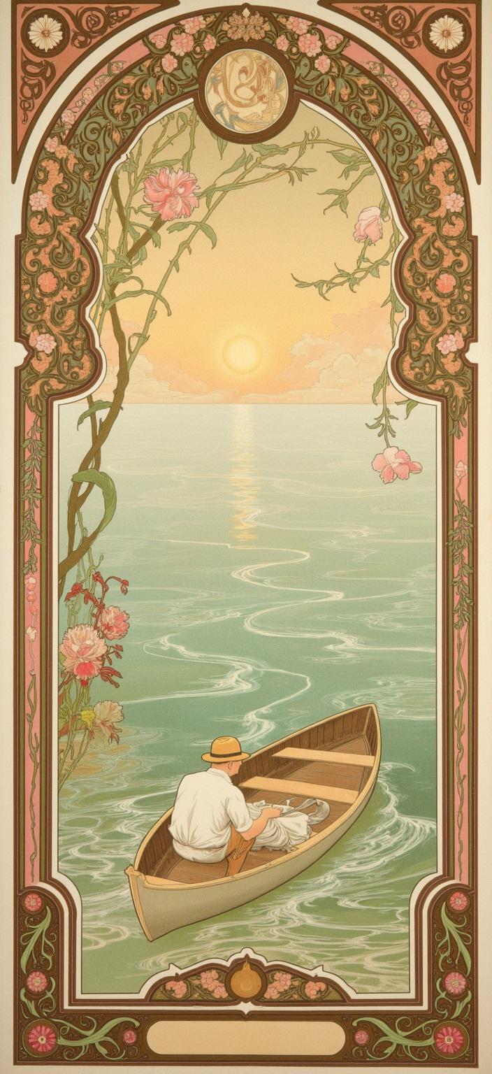 Phone wallpaper in the style of Art Nouveau