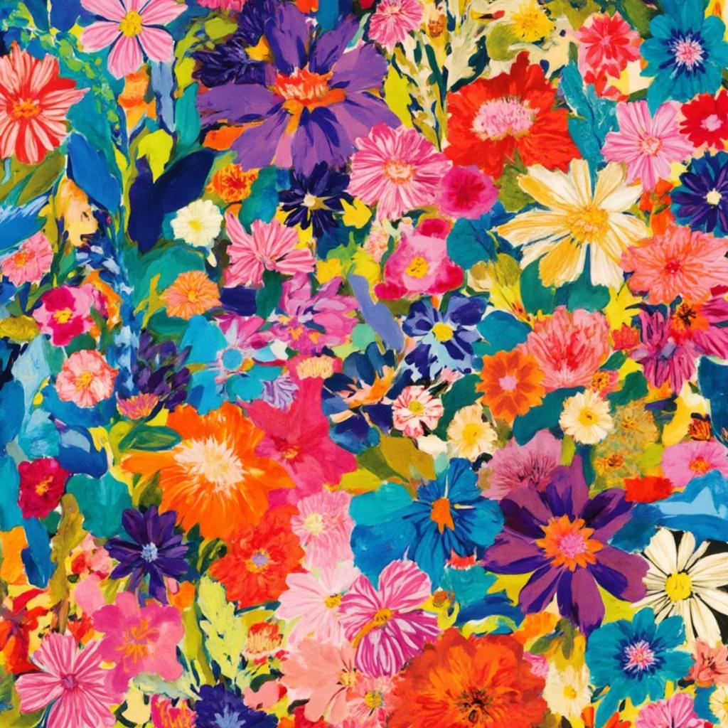 colorful_illustration, A vibrant and colorful illustration of a dog, beautifully centered, ensuring a crisp and clean look suitable for digital wallpaper. The scene exudes a playful and dynamic energy, capturing the essence of a hand-drawn feel. The dog, depicted in lively and vivid hues, sits surrounded by an enchanting background crafted with organic shapes. Scattered decorative elements, including various leaves and floral patterns, are harmoniously arranged across the canvas, adding a natural, free-flowing quality to the artwork. The composition draws inspiration from a lavish, decorative style, blending bold organic shapes with intricate, delicate details. This includes ornamental elements like dots, swirls, and abstract motifs, layered luxuriously to create a sense of depth and movement. The organic shapes and radial floral patterns invoke a harmonious, hand-drawn feel, reminiscent of Scandinavian folk art and mid-century botanical prints. The combination of intricate design and vibrant colors results in a piece that is as captivating as it is delightful, making it a perfect choice for a digital wallpaper.