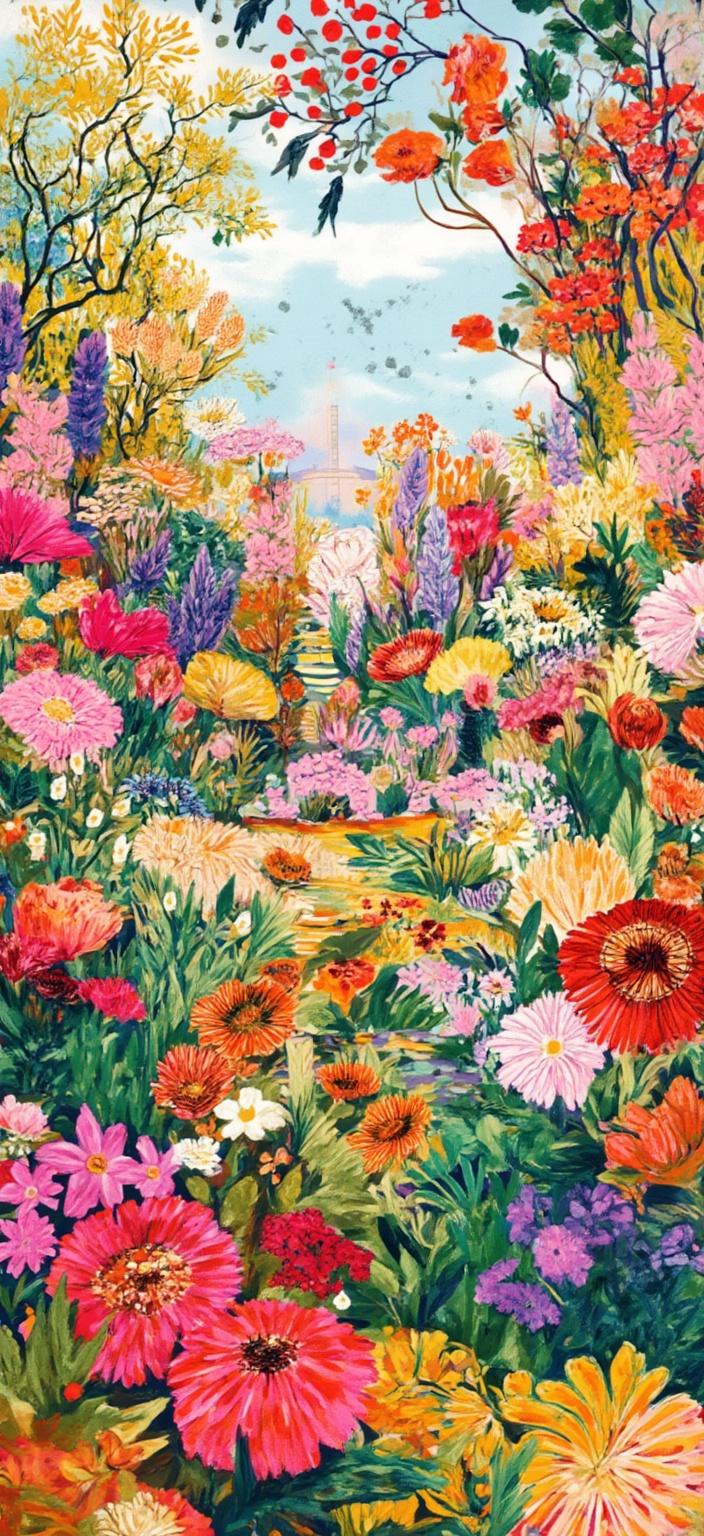 colorful_illustration, Enriched prompt:

Imagine a breathtaking digital wallpaper that captures a serene and peaceful scene of anime-style art nouveau ruins set in the mythical landscape of Tel Megiddo. This post-apocalyptic setting is adorned with lush, vibrant meadows that exude tranquility. The composition draws inspiration from a lavish and decorative style, blending intricate details with bold, organic shapes. The foreground showcases ruins enshrined in art nouveau aesthetics, featuring ornate arches and flowing lines that echo the graceful curves of nature reclaiming its space.

The scene is alive with a dynamic, hand-drawn feel, deeply inspired by vibrant and colorful illustrations, where the background is a tapestry of scattered decorative elements. Various leaves and floral patterns are harmoniously arranged, creating a natural, free-flowing quality that invites the viewer to explore every inch of the canvas. This rich layering of colors and patterns adds a sense of depth and movement, with ornamental details like dots, swirls, and abstract motifs woven throughout.

These organic shapes and radial floral patterns intertwine seamlessly, creating a harmonious beauty reminiscent of Scandinavian folk art and mid-century botanical prints. The elegance of the art nouveau style ruins juxtaposed against the vibrant meadows provides a captivating contrast, making this artwork a true feast for the eyes. This digital wallpaper, centered for a crisp and clean look, is perfect for adding an enchanting touch to any space.