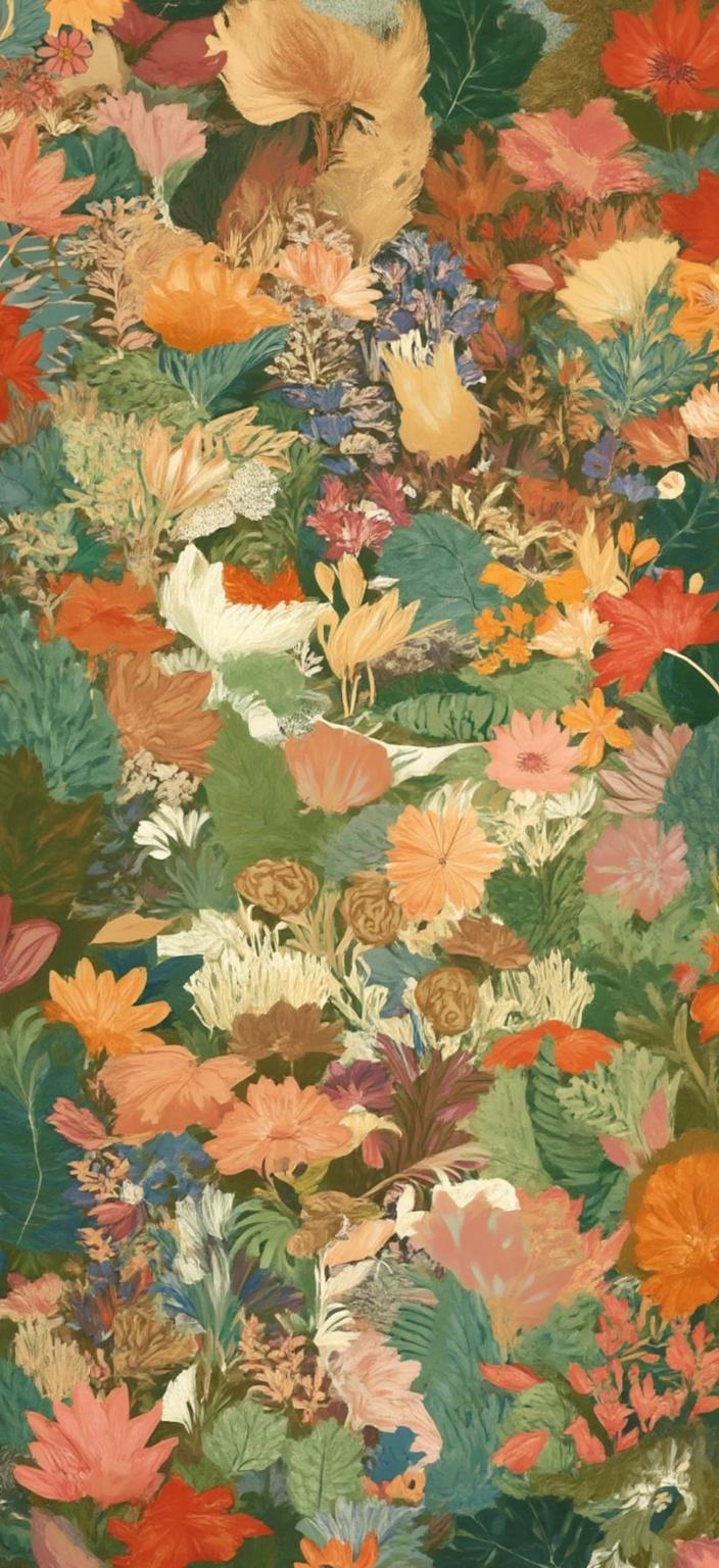 colorful_illustration, The painting captures an enchanting scene centered around a peaceful fairy, her ethereal form delicately kneeling beside a tranquil lily pond. The fairy, with iridescent wings shimmering in the light, gently touches the water's surface, her graceful movement creating ripples that dance across the pond. Around her, koi fish glide serenely, their scales glinting with vibrant hues of gold, orange, and white, weaving a mesmerizing pattern with their elegant movements. Scattered amidst the scene are exquisite lotus blossoms, their petals unfurling in shades of soft pinks and creamy whites, adding a touch of fragility and beauty to the waterscape.

The fairy's reflection in the water forms a captivating mirrored pattern, a perfect symphony of reality and fantasy merging in the surface's gentle embrace. 

The entire composition is brought to life with a vibrant and colorful illustration style that reflects a sense of playfulness and dynamism. The background is alive with organic shapes and scattered decorative elements, featuring a harmonious arrangement of various leaves and floral motifs. These additions infuse the painting with a natural, free-flowing quality, reminiscent of the lavish and decorative style, where bold organic shapes intertwine with delicate details.

Intricate compositions blend seamlessly, featuring ornamental elements like dots, swirls, and abstract motifs, all contributing to the luxurious layering of colors and patterns that create a sense of depth and movement. The piece exudes a hand-drawn feel, reminiscent of Scandinavian folk art and mid-century botanical prints, ensuring that the image is perfectly centered to capture a crisp, clean look, suitable for printing as a stunning digital wallpaper.