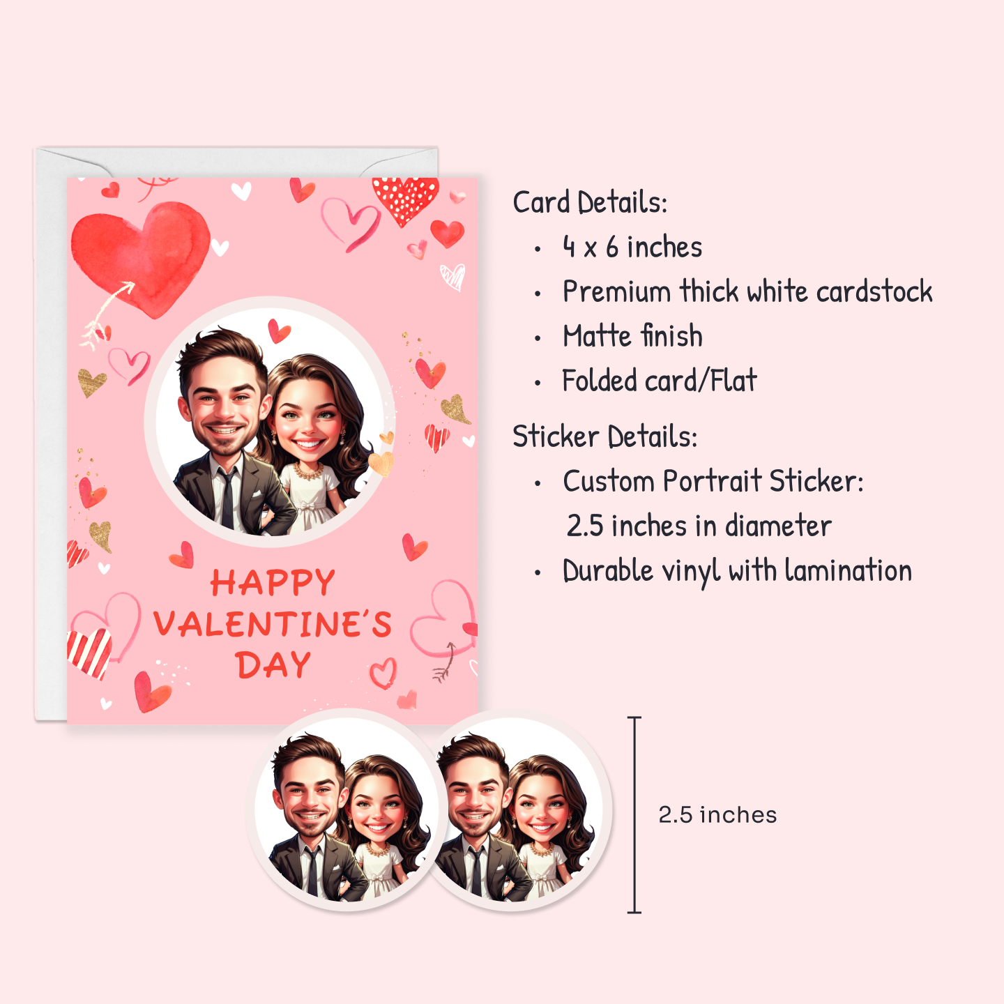 Valentine’s Card with Matching Stickers